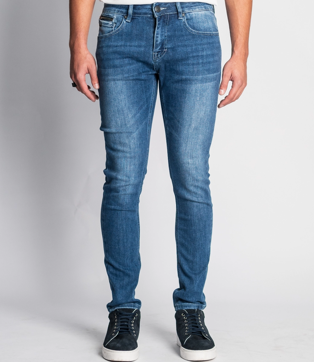 RYAN-V   Skinny Fit  Stretch Jeans  Mid Blue