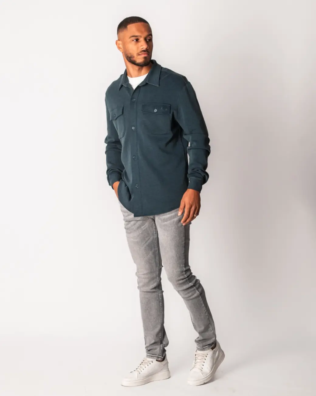 Zumo Regular Fit Overshirts FINN BlueMelange