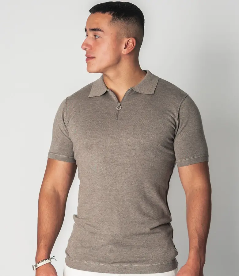 Zumo Slim Fit Pulls HENNE LightBrown