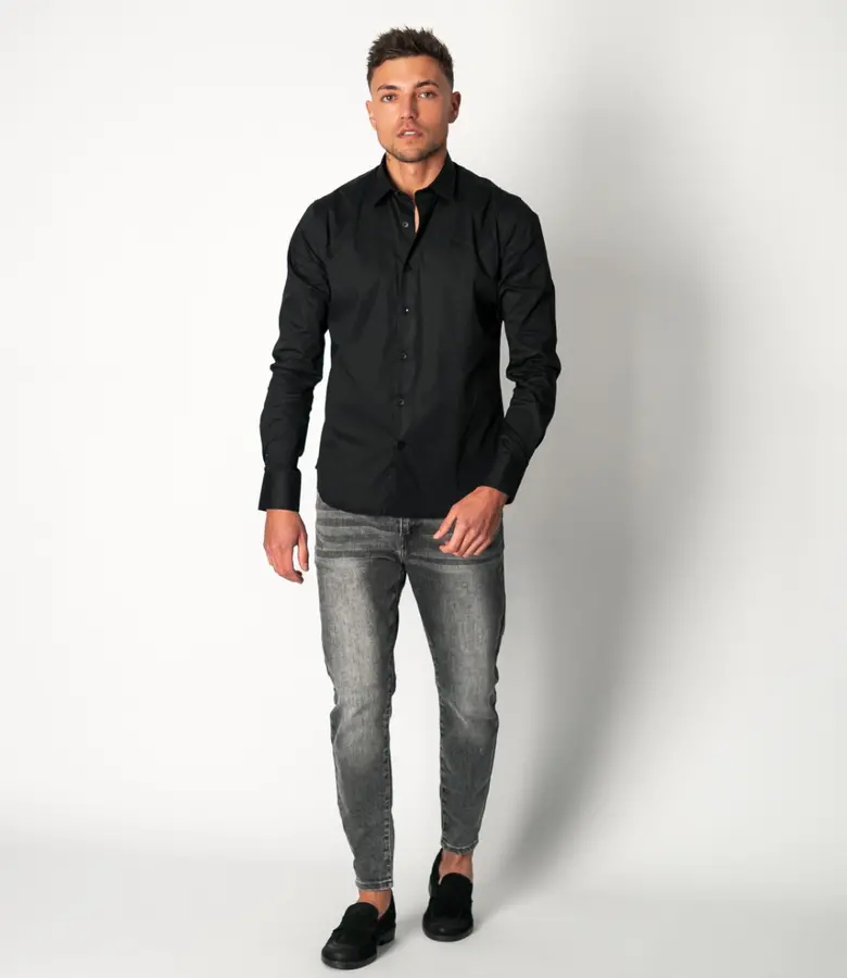 Zumo Slim Fit Shirts CHUCK-LS Black