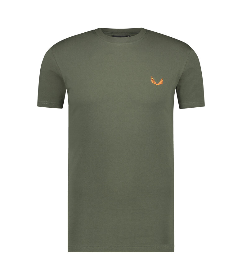 Zumo Slim Fit T-shirts STONE-CONTRAST Army