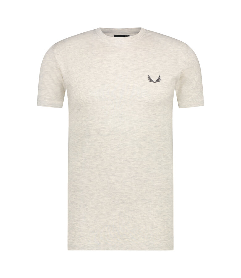 Zumo Slim Fit T-shirts STONE-CONTRAST BeigeMelee