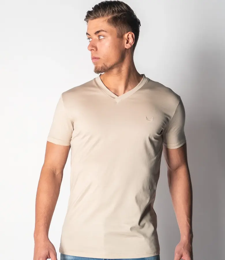 Zumo Slim Fit T-shirts MARLBELLO BeigeMelee