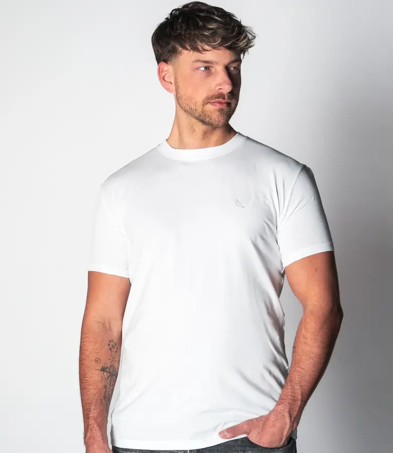 Zumo Slim Fit T-shirts STONE-CONTRAST White