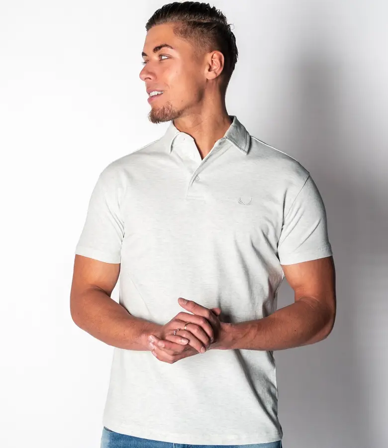 Zumo Slim Fit Polo's TOMMY-NP-MELANGE CreamGrey