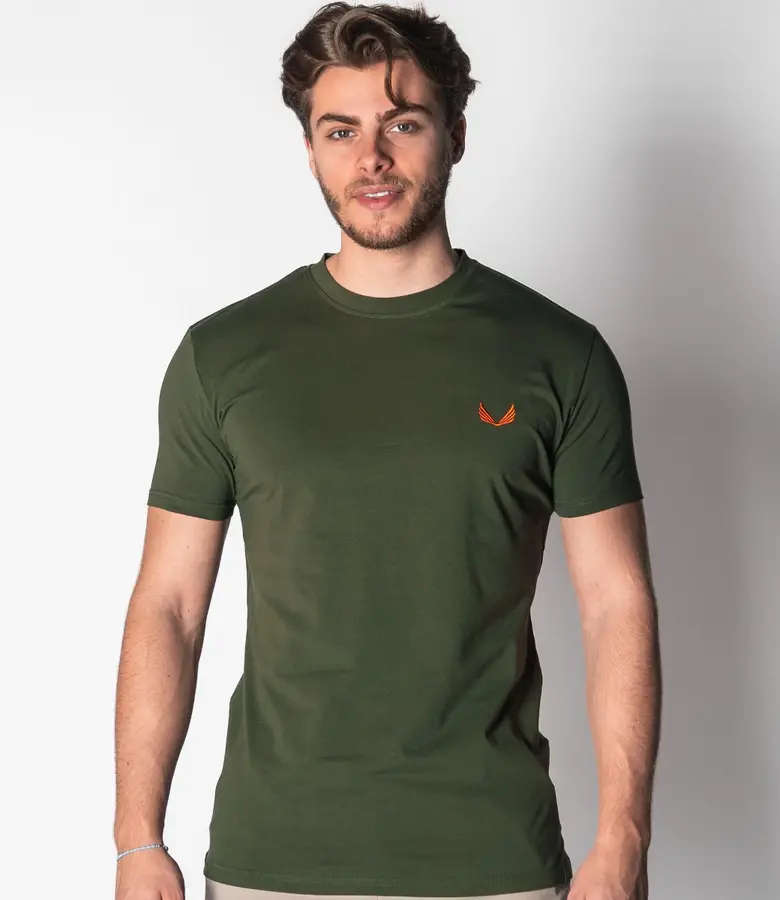 Zumo Slim Fit T-shirts STONE-CONTRAST Army