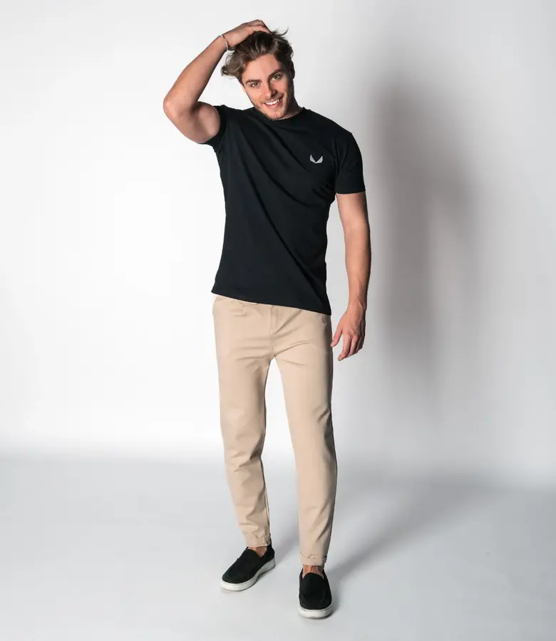 Zumo Slim Fit T-shirts STONE-CONTRAST Black