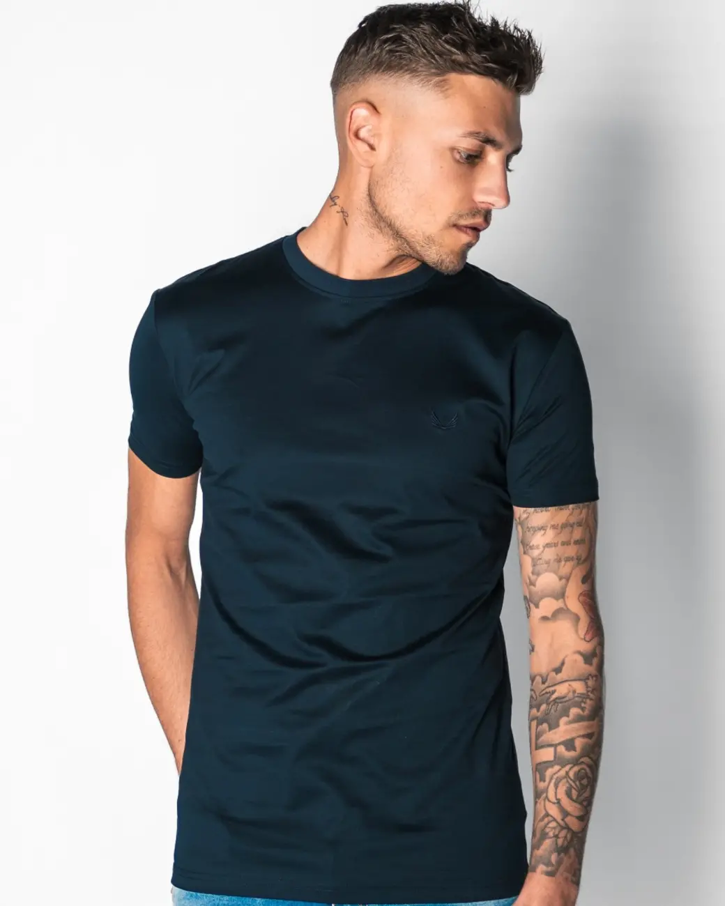 Zumo Slim Fit T-shirts STONE-MC Navy