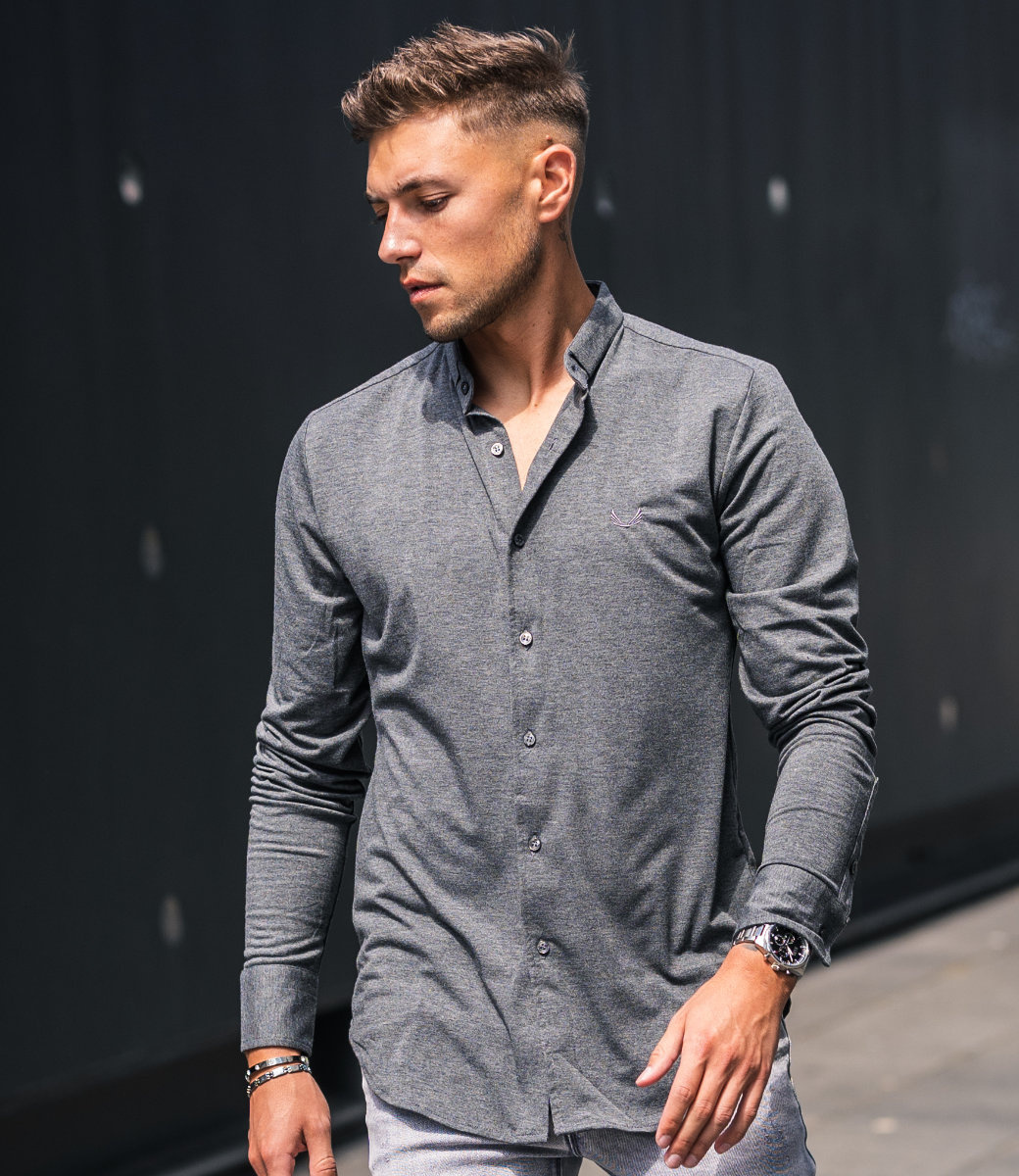 Zumo Slim Fit Shirts COSTER BlackMelee