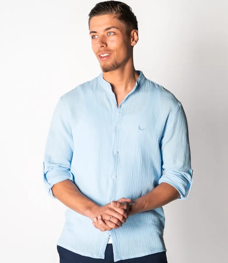 Zumo Slim Fit Shirts LINOCO LightBlue