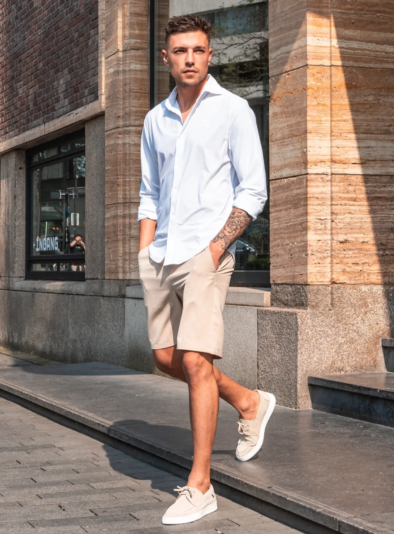 Zumo Slim Fit Shorts FORTE Beige - ZUMO