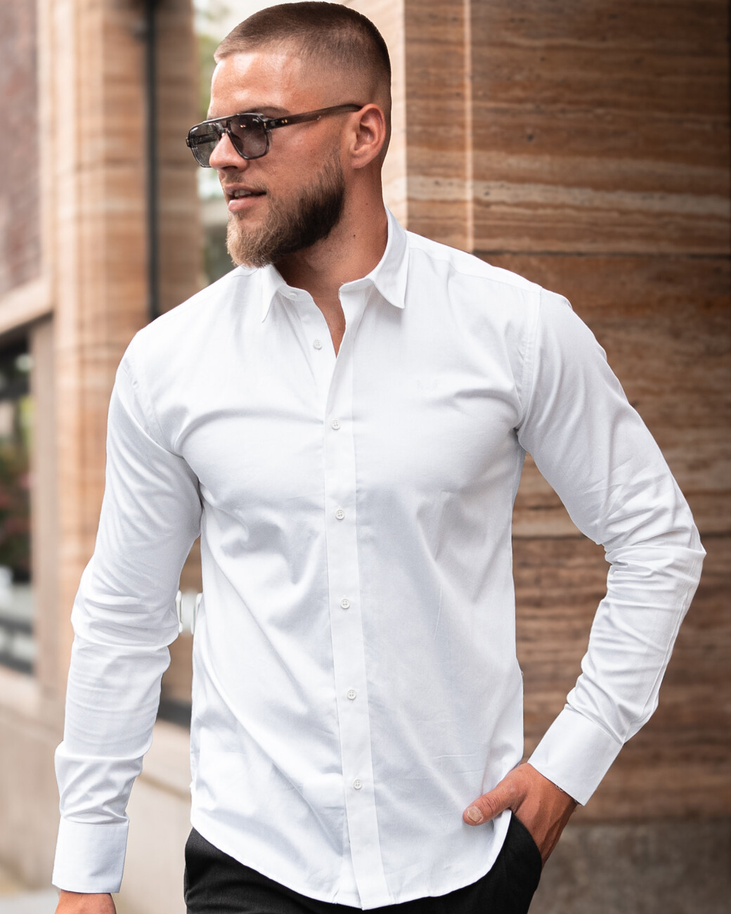 Zumo Slim Fit Shirts SCOTT White