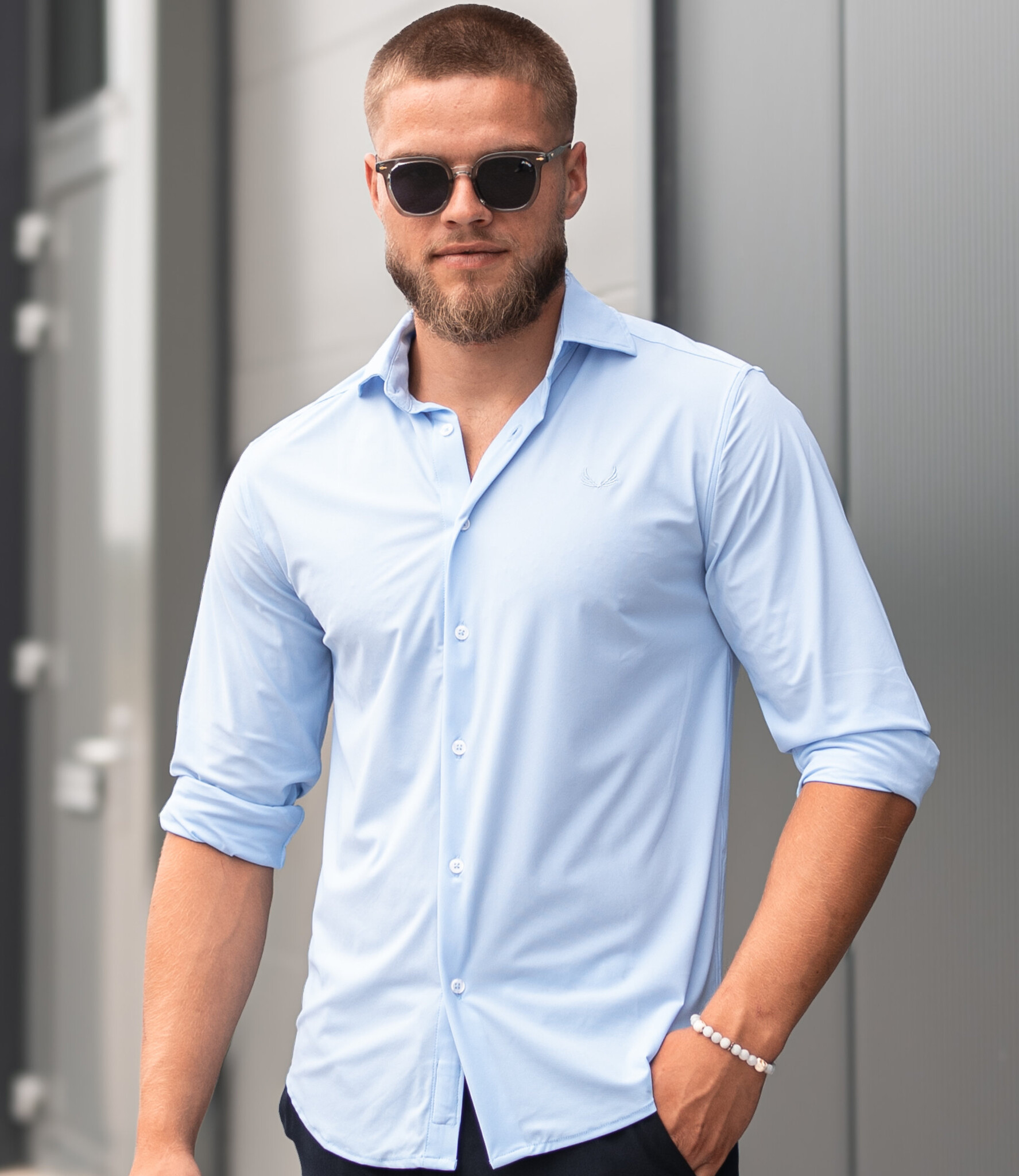 Zumo Slim Fit Shirts BROS LightBlue