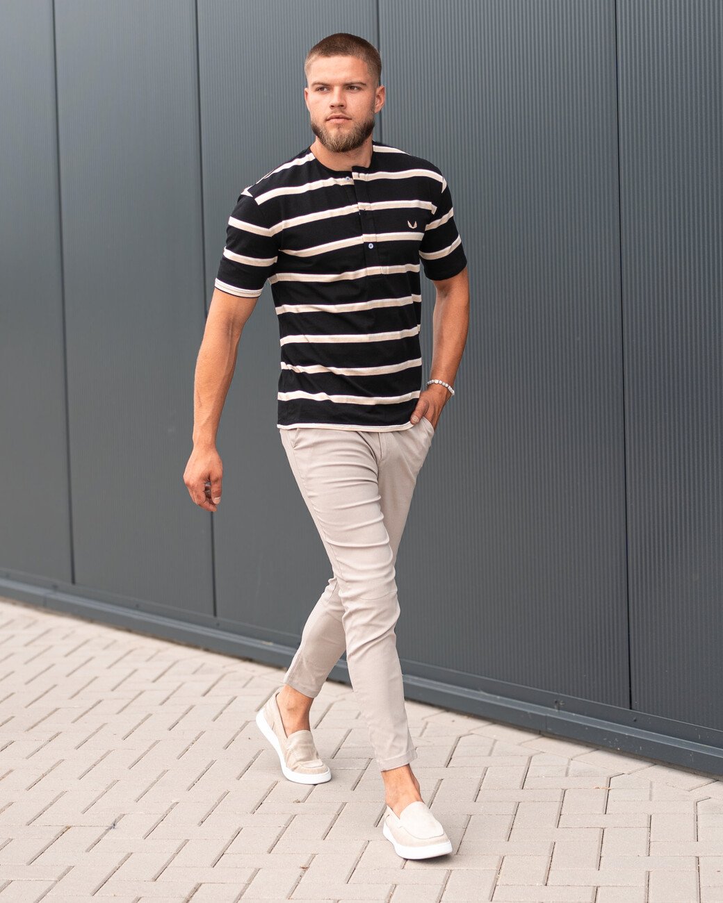 Zumo Oversized T-shirts BUXTON-3-STRIPE BlackSandCream