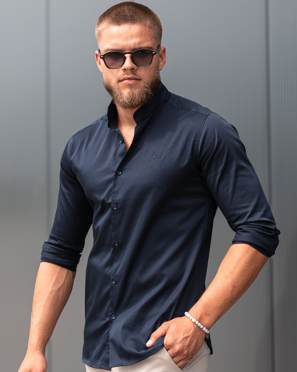 Zumo Slim Fit Shirts ELIJAH-N Navy