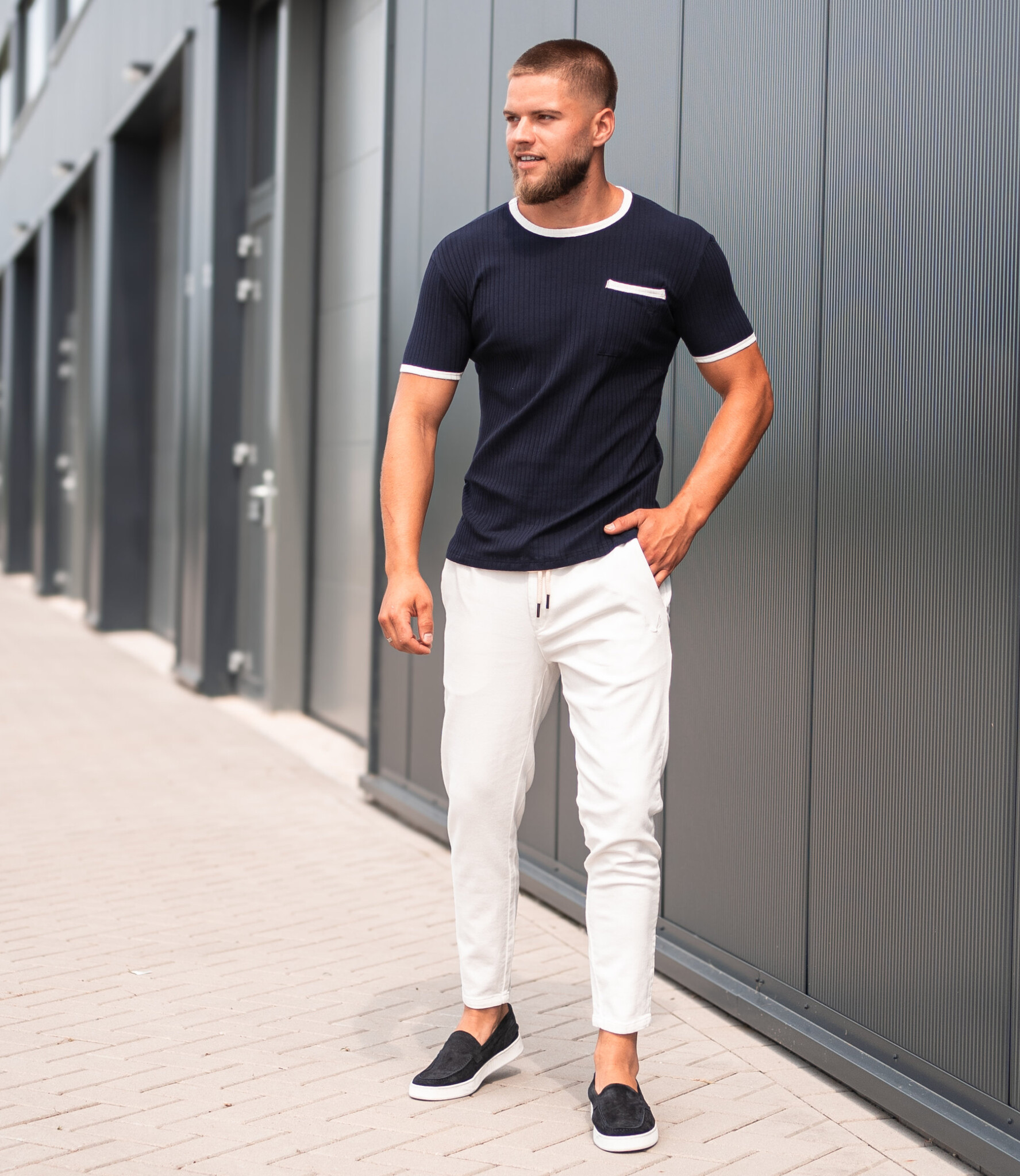 Zumo Slim Fit T Shirts ROCK Navy