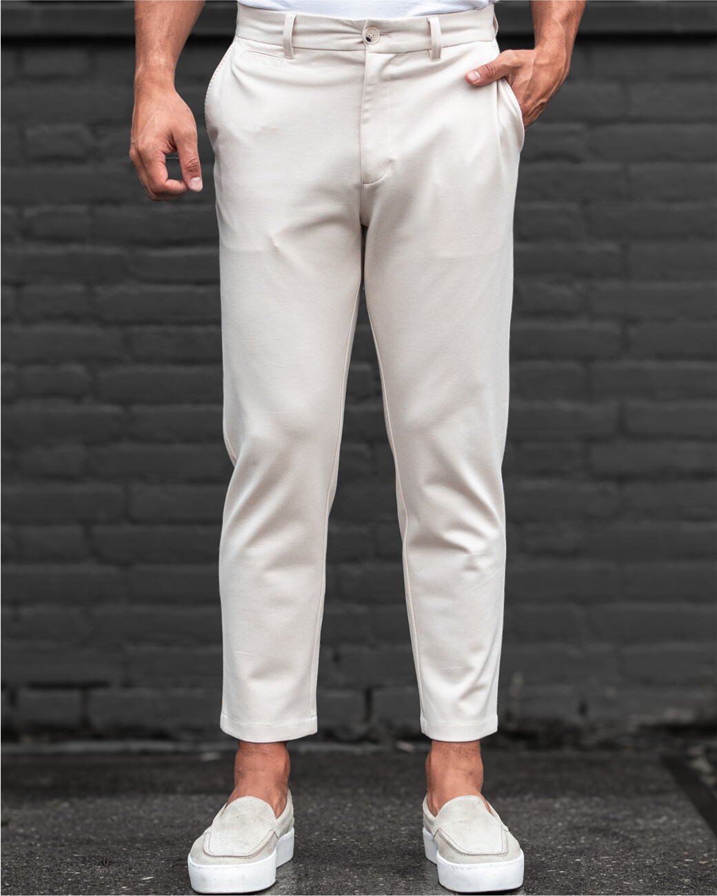 Zumo Slim Fit Pants GRAY LightBeige