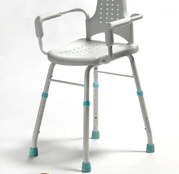 Douche- of werkstoel met afneembare arm- en rugleuning