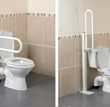 Opklapbare toiletbeugel met vloerbevestiging