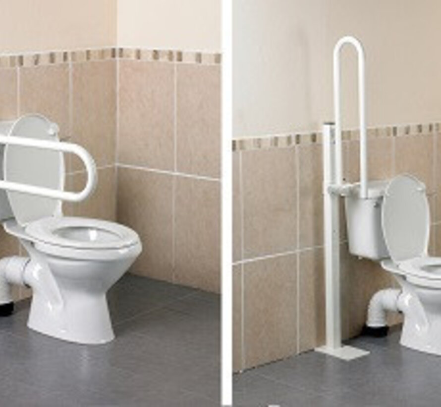 Opklapbare toiletbeugel met vloerbevestiging
