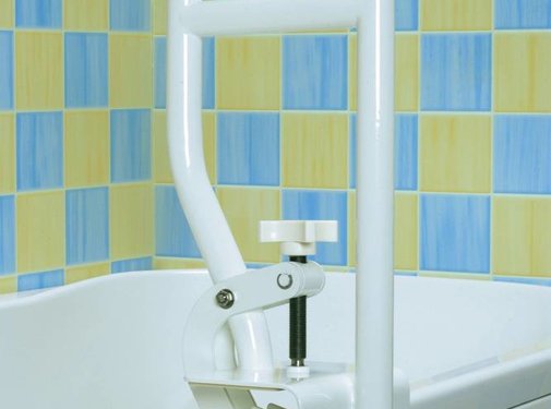 Handgreep voor op de badrand staal - dwarsrichting