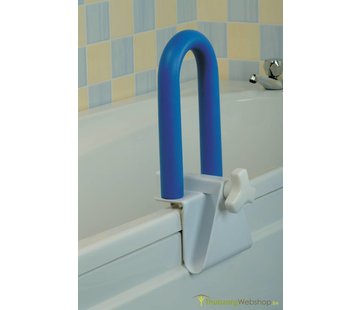 Blauwe zacht gecoate handgreep voor op de badrand - lengterichting
