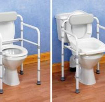Toiletsteun met rugleuning uniframe, opvouwbaar