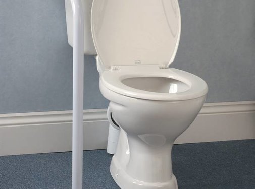 Vaste steun voor het toilet met vloer/muurbevestiging