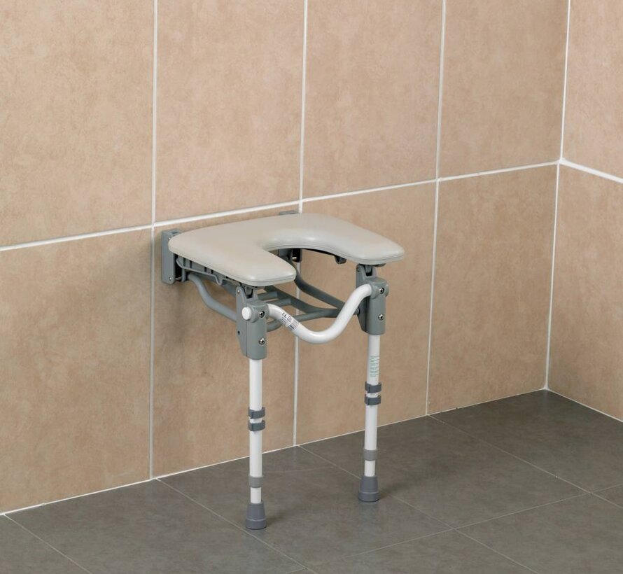 Douchezit met gepolsterde zitting en vloersteun