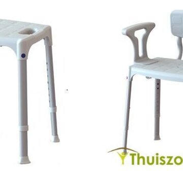 Aluminium douchestoel met kunststof zitting