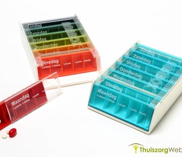 Medicijendoos voor 1 week met 5 vakken per dag