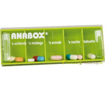 Pillendoosje Anabox voor 1 dag met 5 vakken