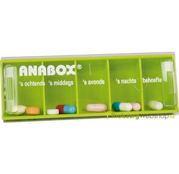 Pillendoosje Anabox voor 1 dag met 5 vakken