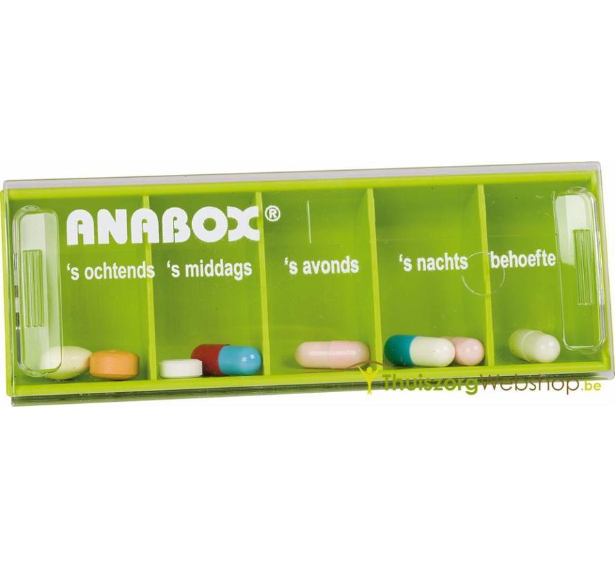 Pillendoosje Anabox voor 1 dag 5 vakken - NL of FR