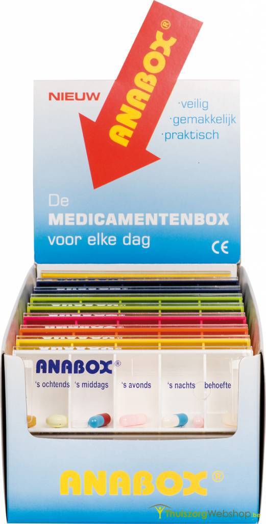 Pillendoosje Anabox voor dag met 5 vakken kopen - ThuiszorgWebshop.nl