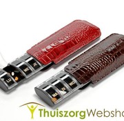 Luxe pillendoosje met lederen etui