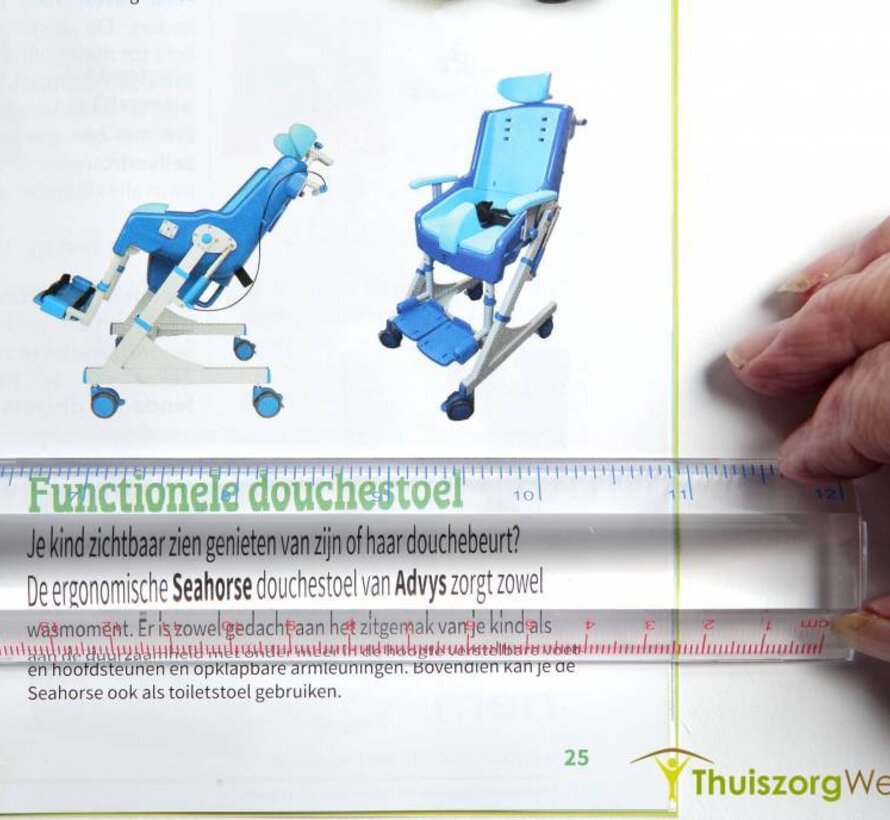 Leesliniaal (vergroting x 2,5), lengte 31 cm