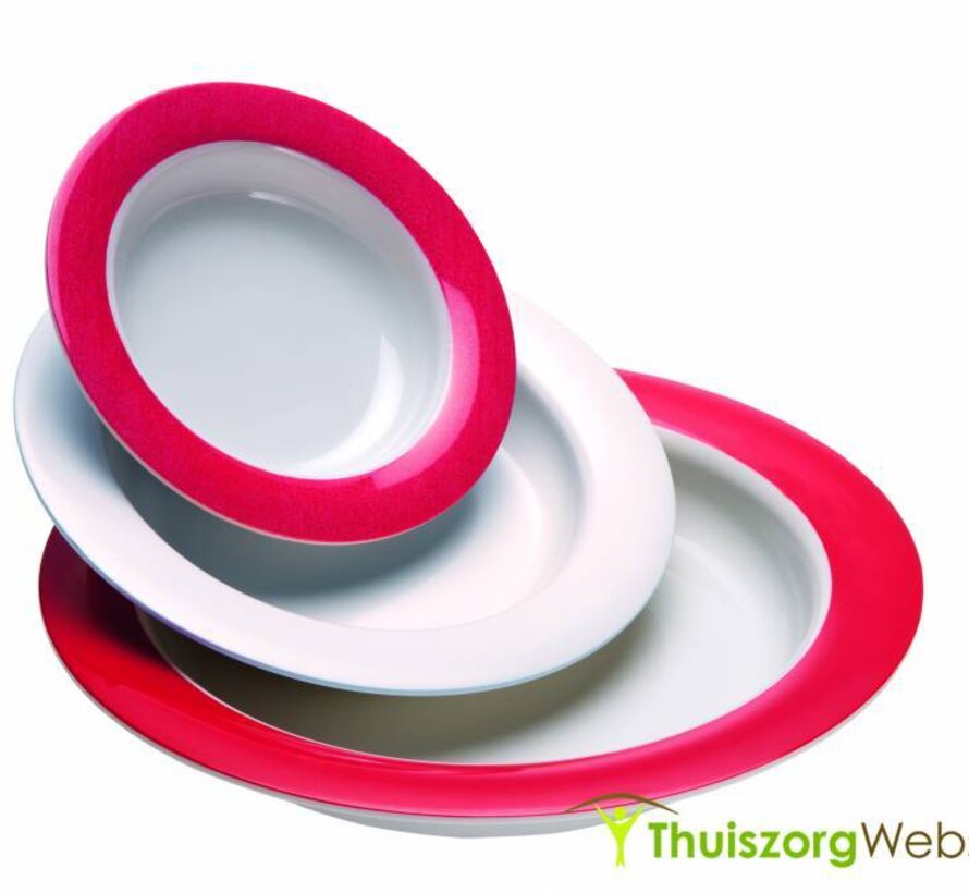 Asymmetrisch bord met opstaande rand