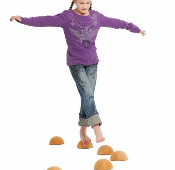 Halve stapbol in hout