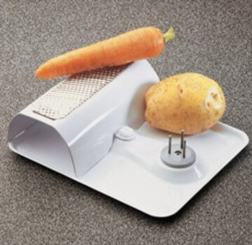 Groentenschraper op voet met fixatienagels