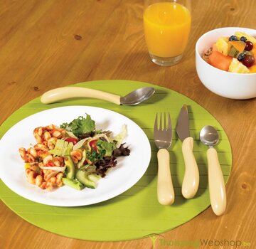 Aangepast bestek met anatomische handgreep