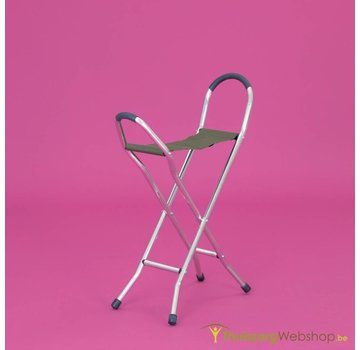 Wandelstokstoeltje in aluminium met stoffen zitting