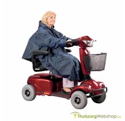 Blauwe scootmobielponcho met mouwen NML