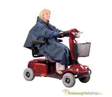 Blauwe scootmobielponcho met mouwen NML