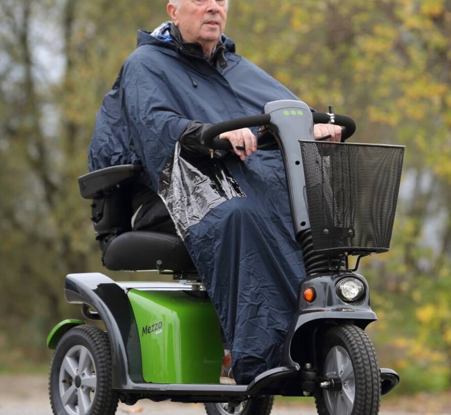 Volledige regenponcho voor scooter of elektrische rolstoel