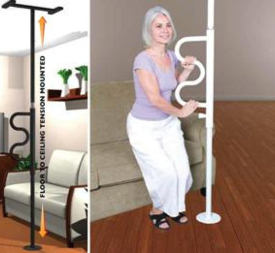 Pakpaal stander™ met dubbel gebogen draaibare handgreep