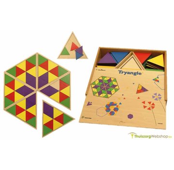 Legspel met gekleurde driehoeken