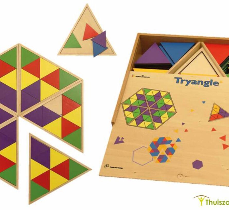 Legspel met gekleurde driehoeken