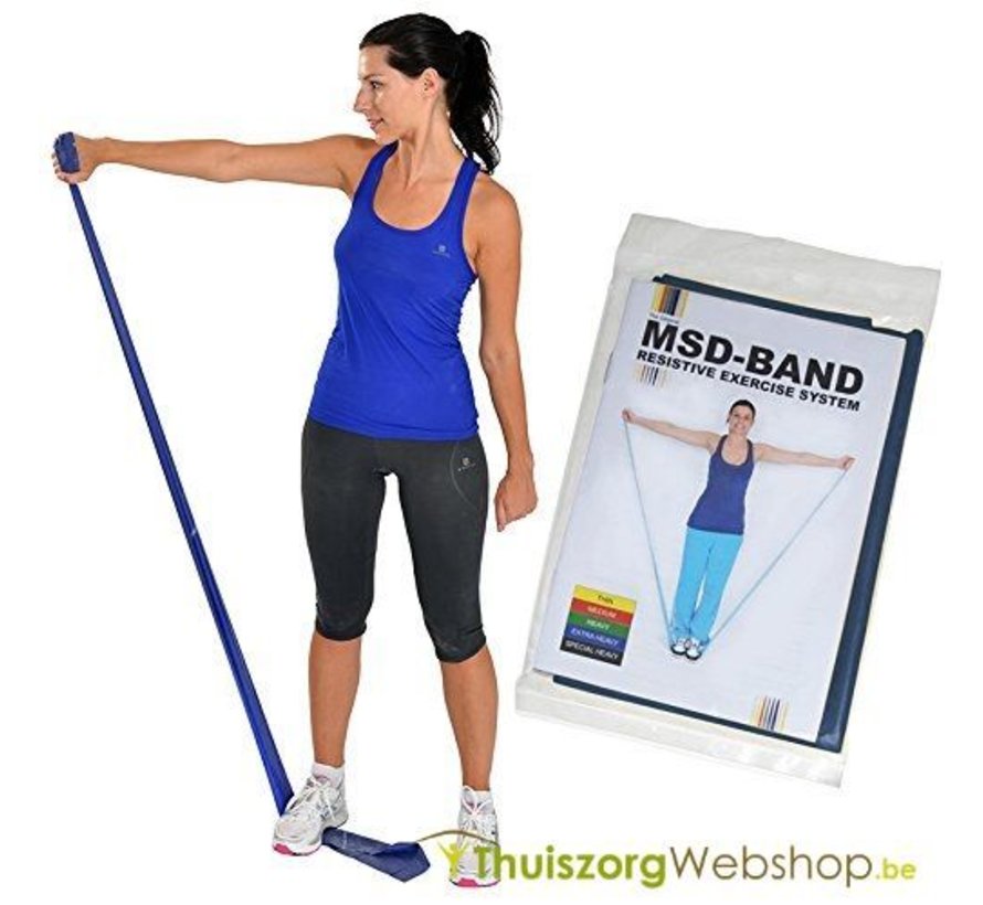 Elastische Therapieband MSD- latexvrij 1,5 m (5 sterktes) (per stuk)