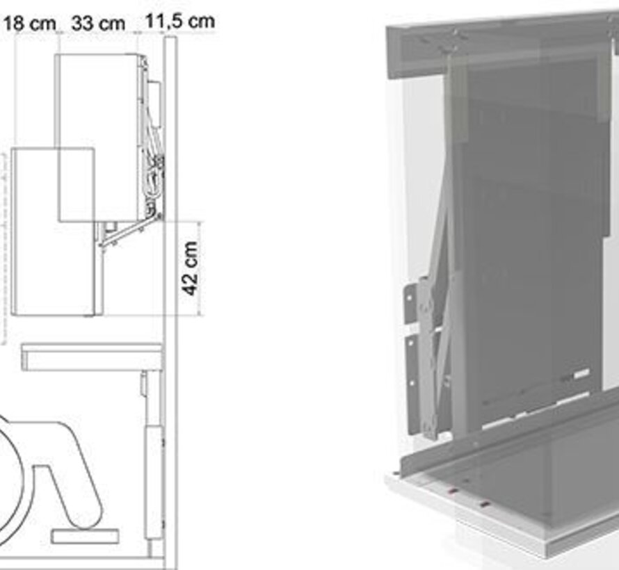 Keukenframe Diagonal voor bovenkasten, elektrisch